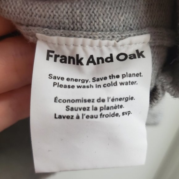 FRANK & Oak Light Grey Crew Neck Utility Sweater Size M - Picture 5 of 8